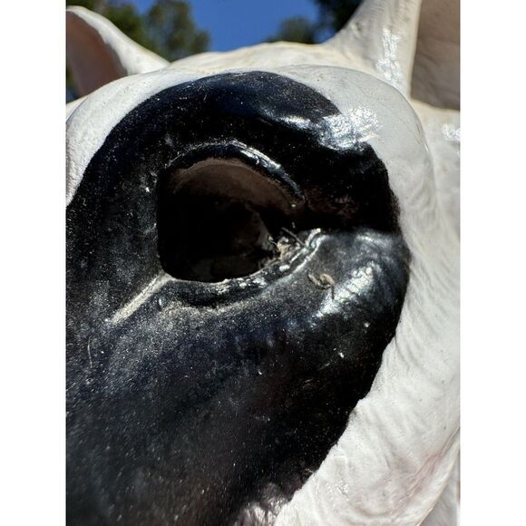 Vintage White Bull Terrier Dog Statue Decorative Garden Sculpture Home Decor Art - Picture 3 of 8